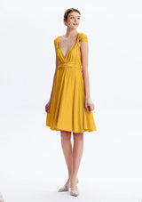Mustard Yellow Midi Convertible Infinity Dress - INFIWING
