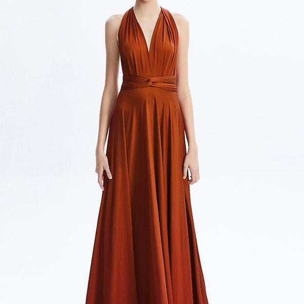 Infinity dress - burnt orange convertible dress - maxi dress - bridesma -  Afrikrea