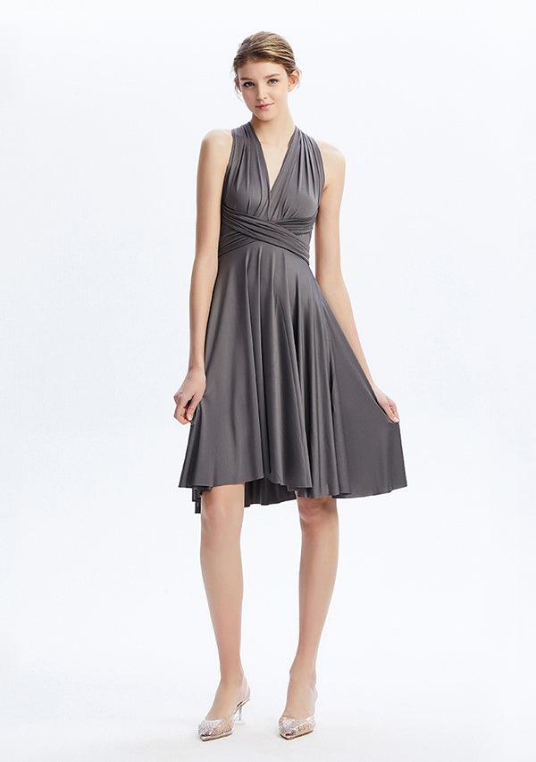 Charcoal grey midi dress best sale