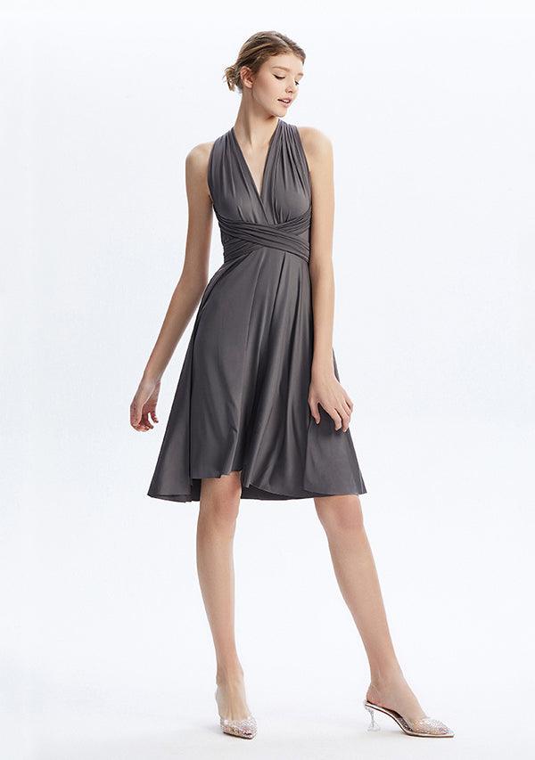 Charcoal Grey Midi Convertible Infinity Dress