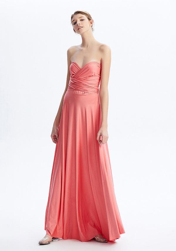 Coral Pink Maxi Convertible Infinity Dress