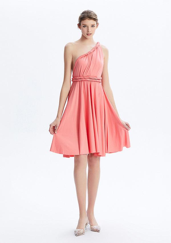 Buy Coral Pink Midi Convertible Infinity Dress - InfiwingDress.com