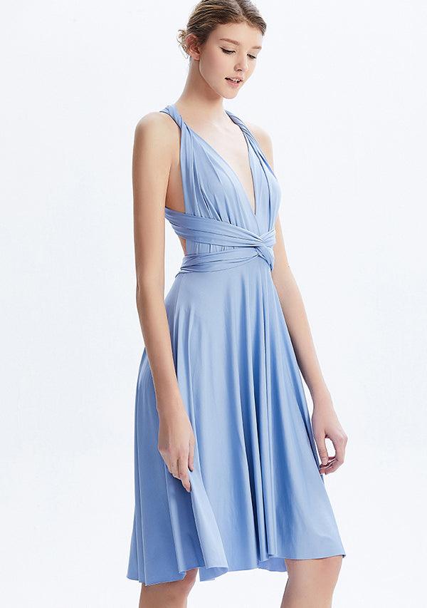 Dusty Blue Midi Convertible Infinity Dress