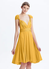 Mustard Yellow Midi Convertible Infinity Dress - INFIWING