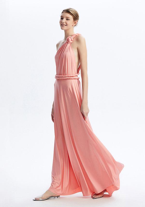 Peach Coral Maxi Convertible Infinity Dress