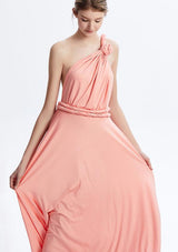 Peach Coral Maxi Convertible Infinity Dress