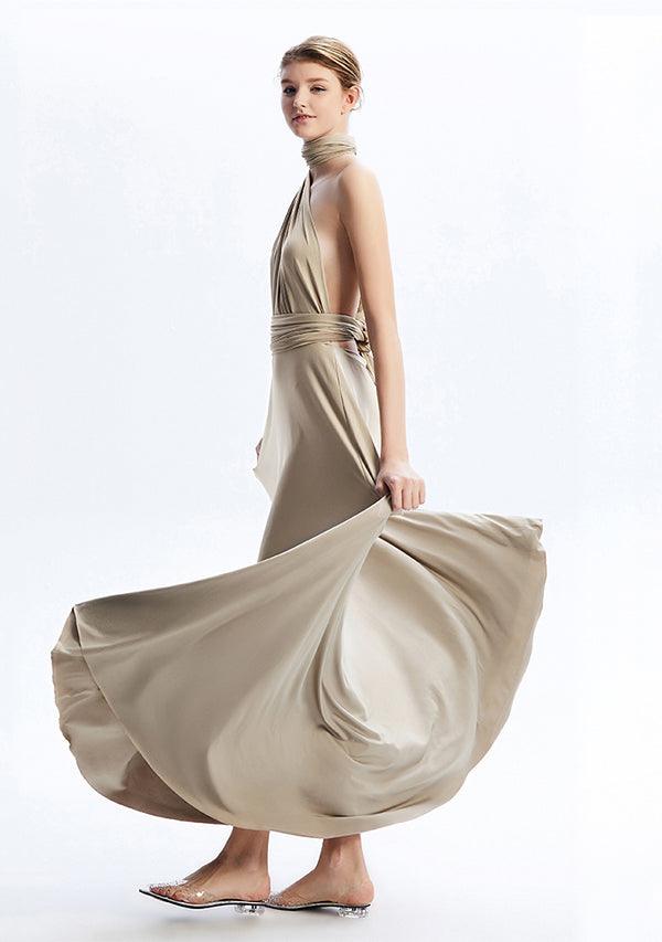 Taupe Maxi Convertible Infinity Dress