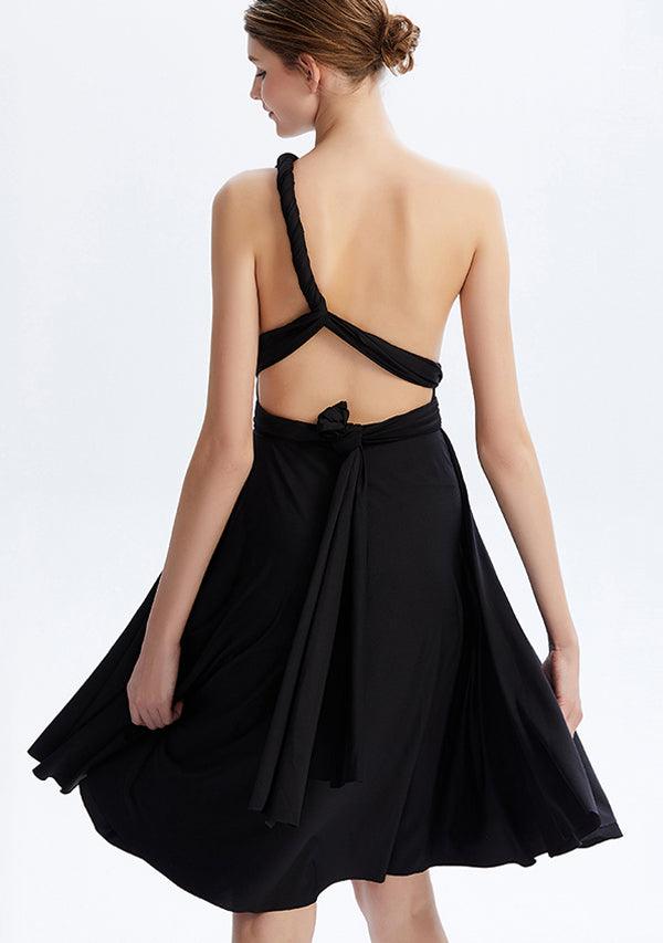 Black Midi Convertible Infinity Dress - INFIWING